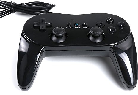 Flylinktech Joystick Classico PRO Leva di Comando per Nintendo Wii - Nero