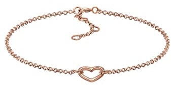 Elli Armband Damen Herz Anhänger Basic in 925 Sterling Silber rosé vergoldet