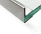Edelstahl Glasdach-Regenrinne 18mm für ESG-Glas 18mm oder VSG Glas 17,52mm, 1.4301 aussen Schliff K320 Länge 2000 mm mit Verbinder und Abschlusswinkel