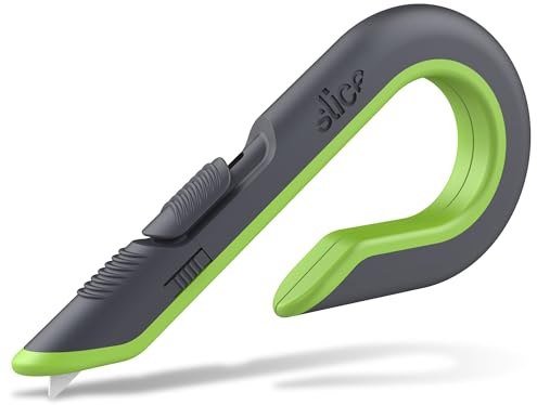 SLICE 10503 | Kartonmesser mit Griff | Keramikklinge| Finger-freundlich | ergonomisches Sicherheitsmesser | automatischer Klingenrückzug | ideal für Kartons, Pakete, Lager, Versand & Logistik