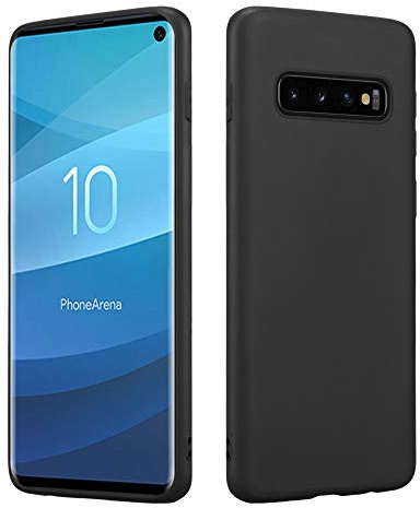 HSP Schwarze Hülle kompatibel mit Samsung Galaxy S10 | Premium TPU Silikon Case | Geeignet für Induktives Laden | Kratzfest Stoßfest | Matte Oberfläche | Passgenaue, weiche, dünne Schutzhülle