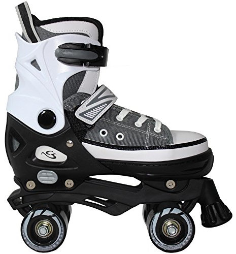 Cox Swain Kinder Rollschuhe -Joel- Größenverstellbar: XS(29-32), S(33-36), M(37-40), L(40-43)- ABEC5, Grau, XS (29-32)