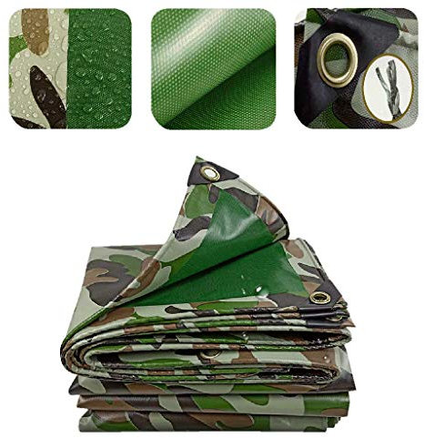 LIUXIUER Tarnung Zeltplanen Gewebeplane Strapazierfähig, 0,47 Mm Starker Poncho Sonnenschutz/Anti-Kalt-Hart-Hart-Plane Geeignet Für Objektabdeckung/Pastoral,5X6M(16.4X19.68ft)