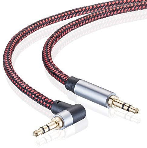 3.5mm Audio Cable 8m,3.5mm 90 Degree Right Angle Auxiliary Audio Cables, Compatible with iPhone, Smartphones, Home/Car Stereos & More (8m)