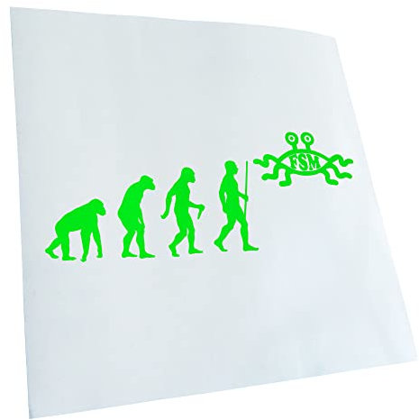 Kiwistar - Autoaufkleber - FSM Religion Evolution - neongruen - 40x15cm - Aufkleber für Auto, Laptop, Fahrrad, LKW, Motorrad mehrfarbig JDM Decal Racing