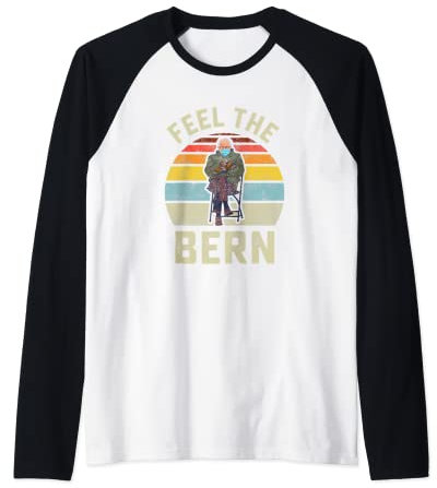 Fühlen Sie die Bern Bernie Sanders Handschuhe Lustige Meme Raglan