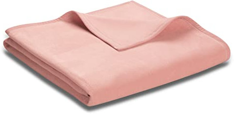 biederlack® flauschig-weiche Kuscheldecke aus Baumwolle & Polyacryl I Made in Germany I Öko-Tex Made in Green I nachhaltig produziert I einfarbige Wohndecke Cotton Uni - Rosa I Sofadecke 150x200 cm