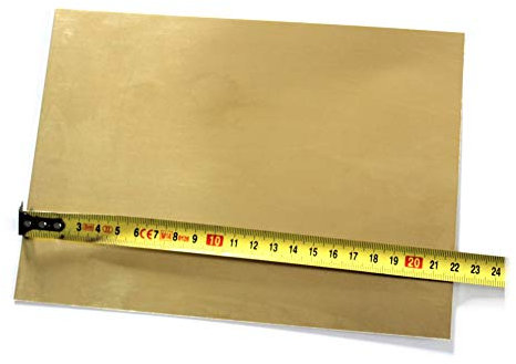Chapa latón recocido de 220x160x0,5 milímetros, para trabajos manuales, bricolaje, decoración, joyeria o industriales
