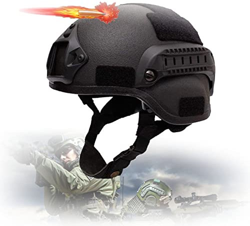 Kugelfester Helm, Mich2000. Taktischer Helm, Kopfschutz, persönliche Sicherheit, Streik, Protestparade, Ausrüstung Militärfächer Schutzhelm (Size : Black - Level 3)
