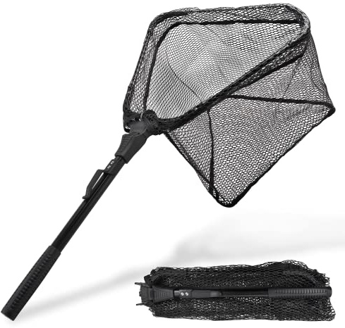 OROOTL Kescher Angeln Angelkescher Forelle Faltbarer Fischernetz Angelnetz Fischkescher Angelzubehör für Steelhead, Lachs, Fliege, Kajak, Wels, Barsch, Forellenfischen