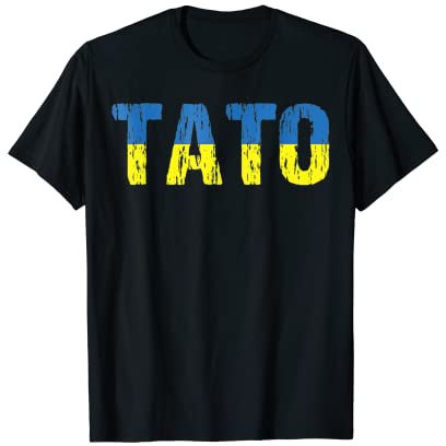 Tato Ukrainische Papa-Flagge, Farben, Blau, Gelb, Ukraine Peace Tee T-Shirt