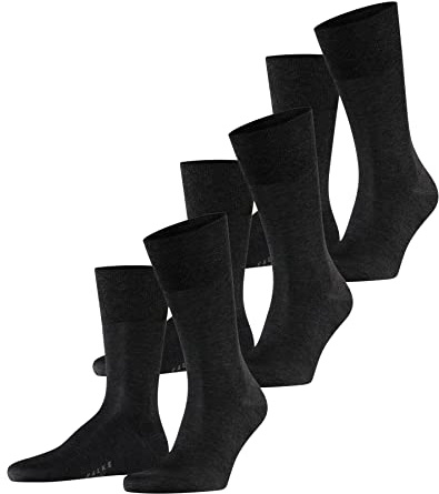 FALKE Herren Tiago 3-Pack Socken atmungsaktive nachhaltige biologische Fil d´Écosse Baumwolle leichter Glanz flache Naht druckfreie Fußspitze fein einfarbig dünn Multipack 3 Paar