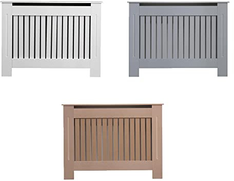 AVD Designs Small Medium Large MDF White Grey Unfinished Vertical Slats Radiator Cover (Small Unfinished)