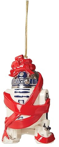 Lenox 894191 Star Wars R2-D2 Ornament | porcelain, gold cord for hanging | 3.75 inch height | collectible gift for star wars fans, gift for women