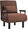ZYLOYAL10 Umwandelbarer Schlafsofa-Schlafsessel, verstellbare Rückenlehne mit 6 Positionen, klappbarer Sessel mit Kissen, gepolsterter Sitz, Freizeit-Chaiselounge-Couch für Zuhause, Büro (Braun)