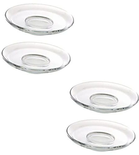 Lot De 4 Soucoupes En Verre Assiette À Dessert Transparente Soucoupe À Assiette À Et À Fruits Assiettes À Bols Gigognes Soucoupes À Thé Transparentes Plat De