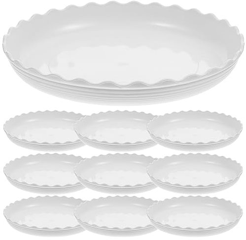 Happyyami 10 Pièces Plat De Plantes Soucoupes pour Plantes en Pot Plaques De Jardinières Rondes Pots en Plastique pour Plantes Bacs à Plantes Blanche Plante en Pot Soucoupe Pot De Fleurs PP