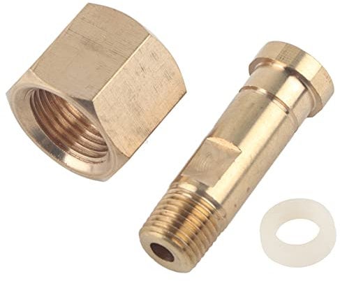 Inlet Nut,CGA-320 Inlet Nut Regulator Nut Nipple with Washer Carbon Dioxide Regulator Inlet Bottle Fittings Repair Part for Gas Welding Equipment