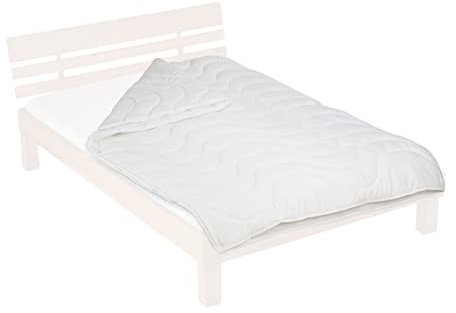 Relaxdays Bettdecke, 135x200 cm, 4 Jahreszeiten Decke, Öko-Tex Standard 100, Polyester, Schlafdecke Sommer, Winter, weiß