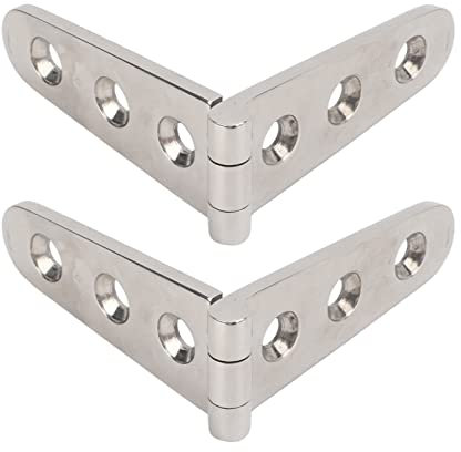 Marine Strap Hinge, Heavy Duty Rustproof 316 Stainless Steel Long Durability Door Hinge with Holes for Deck Cabinet Shed Barn(3 Holes: 152x30mm/5.98x1.18in)