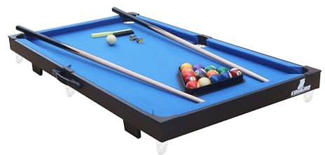 Cougar Mini Billardtisch Tragbar in Blau | Kleiner Pooltisch inkl. Zubehör | Indoor Pool/Billard für Kinder & Erwachsene | 118 x 64 x 12 cm.