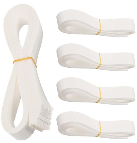 LALAFINA 200 Pcs White Banknote Paper Currency Band Bundles Self Sealing Currency Strap Band White Kraft Currency Straps Manual Money Wrappers