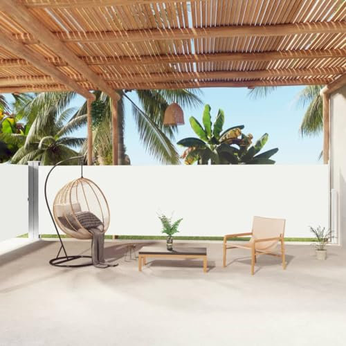 Home & Garden Rasen & Garten Outdoor Living Outdoor Regenschirme & Sonnenschirme - Einziehbare Seitenmarkise Creme 160x1000 cm