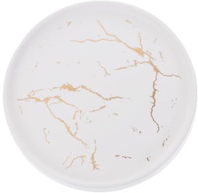 GALPADA 1 PC Assiette Alimentaire En Marbre Assiette À Bijoux Simple Plats De Service Noirs Plateau De Service En Marbre Organisateurs D'Assiettes À Dessert En Céramique Plateaux À Bijoux