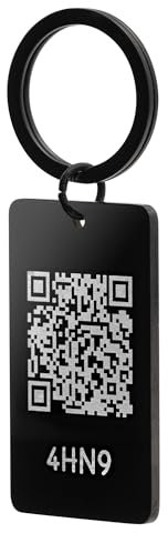 Personalisierter Schlüsselanhänger mit QR Code für Auto Haus – Schlüsselhalter für Damen und Herren mit QR-Code mit nützlichen Informationen im Falle eines Verlusts von Schlüsseln, Metall, One size