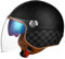 Motorrad 3/4 Helm Männer Frauen Retro Open Face Halbhelm Leder Vintage Klassische Erwachsene Jet Helm für Roller Cruiser Moped DOT/ECE Genehmigt,Black Grid,XL