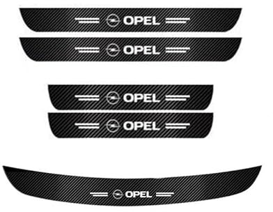 5er-Pack Stoßstangenschutz Auto für Opel Astra K Sports Tourer 2019-2021, Auto Kohlefaser Einstiegsleisten Aufkleber Auto Hinten Stoßstangenschutz Auto Einstiegsleisten Schutz Folie