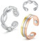 Cigmag Lymphdrainage Magnet Ringe Damen Frauen Finger Ultrastarke Magnete 99% Reines Kupfer Verstellbar mit Geschenkbox (2PCS Fischschwanz & Trikolore)