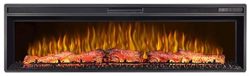 ArtiFlame Elektrokamin AF60 Multicolor, Elektrischer Einbaukamin mit Heizung 1600 W, realistischer 3D-Flammeneffekt, LED-Beleuchtung, Fernbedienung, Timer, Thermostat, Knistereffekt, Schwarz