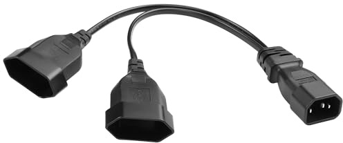JSADZKJ Doble Euro Enchufe Y-Splitter Cable de Extensión 2.5A/250V para TV, PC y Monitor