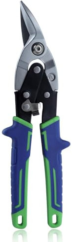 SPEEDWOX 10 Zoll Aviation Tin Snips Offset Aviation Snip gerader Schnitt Zinnschere gerader Schnitt Offset Aviation Snip Metallschere zum Schneiden von Blechen mit Sicherheitsschlössern und Loch