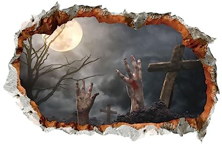 VICASKY 1Stk Halloween 3D-Wandaufkleber 3D-Wandmalereien Poster Horror-Wandmalereien Horror-Wandtattoo Halloween Party Dekoration Halloween Wandtattoo Türaufkleber Geisterhände-Aufkleber