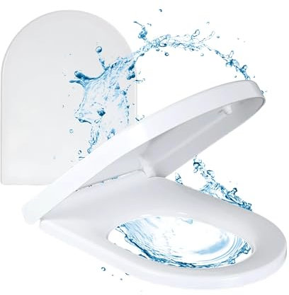DIVID® Toilettendeckel, WC Sitz mit Absenkautomatik, Quick-Release Funktion, einfache Reinigung, Weiß, Toilettensitz mit verstellbaren Scharnieren, kunststoff (U-Form DIV-TD-001)