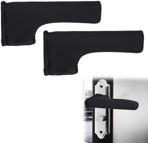 Gjinxi 2PCs Door Handle Covers Anti-Scald & Antifreeze Safety Cover Anti-Static Neoprene Door Knob Protector for Summer, Winter & Storm (5.7 x 2.5 Inches)