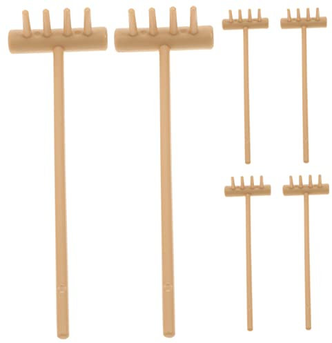 Sewroro 2sets Sand Rake Craft Kits Zen Garden Zen Miniature Rakes Small Rakes Decor Mini Rake Zen Mini Zen Garden Rakes Sandbox Sand Sand Table Rakes Yellow Plastic 6pcs*2