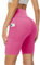 Missluck Radlerhose Damen mit Taschen Kurze Sporthose Hohe Taille Leggings Blickdicht Shorts Sommer Hose für Yoga Gym (Kräftiges Rosa,L-XL)