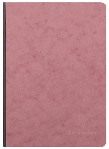 Clairefontaine 795436C - Notizbuch Heft Age Bag, DIN A5, Leinenrücken, 96 Blatt dot punktkariert 90g, Einband mit Lederstruktur, Altrosa, 1 Stück