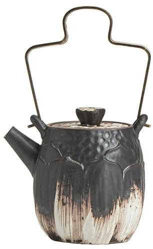 HADECOLL Tetera, Juegos de té de Viaje, Tetera Hecha a Mano, Tetera de cerámica, Estilo WABI-sabi, Tetera de cerámica con Forma de Loto, Tetera Antigua de gres, Tetera,One Color-One Size