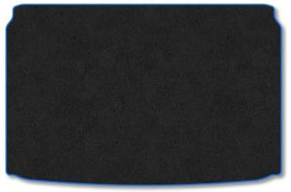 VW Polo (2009-2017) Carpet Boot Mat | Blue Edge Trim Tailored Fit Boot Liner Full Coverage Protection Accessories Easy Clean Anti Slip Made in the UK