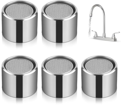 5 Stück Strahlregler M22, Wasserhahnfilter, Sieb für Wasserhahn mit Innengewinde, Wasserhahn Belüfter, mit Messinggehäuse, für Bad, Küche Wasserhahns