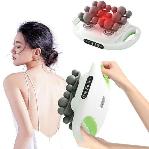 18 Kopf-Massage-Pistole, Deep Tissue Percussion Massager mit 9 Modi, 9 Geschwindigkeitsstufen, leise kabellose Handmassagegeräte mit LCD-Touchscreen für Rücken, Schultern, Beine, Fuß