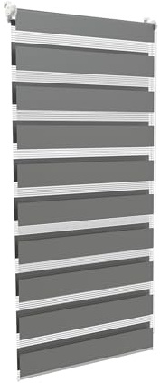HENGMEI Verdunkelungsrollo Fensterrollo Balkontür Rollo Duo-Rollo Doppelrollo ohne Bohren Klemmrollo Easyfix Fenster (Grau, 60 * 220cm)