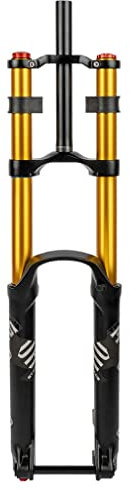 AADDFDD Fourche à Suspension pour vélo VTT 26 27,5 29 Pouces, débattement de 160 mm, ultralégère 1-1/8 ” Double épaulement DH Air Downhill Rebound Adjust Amortisseur de vélo (