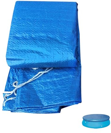 INOOMP Runde Poolabdeckung Ø aus Robustem Pe Material und Staubdicht Schützende Schwimmbadabdeckung für Aufblasbare und Frame Pools Einfache Montage Blauer Regenschutz für Planschbecken