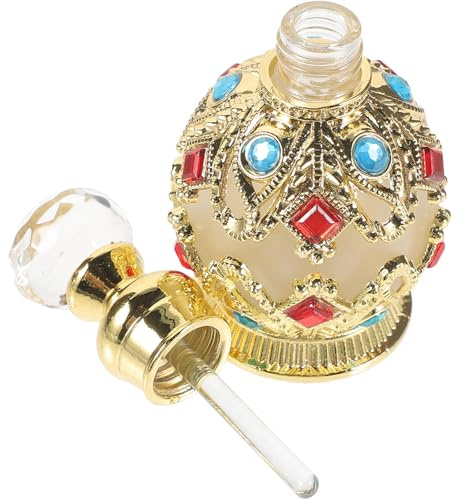 LALAFINA Nachfüllbare Parfümflasche aus Glas, 15ml, Gold, mit Metall