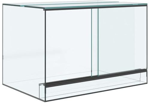 Teenpull Terrarium en Verre Transparent 60 x 40 x 40 cm avec Stockage, Cage ventilée pour Reptiles et Amphibiens, Habitat Durable pour lézards, Serpents, caméléons